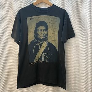 Vintage Chief Joseph Portrait & Quote Single Stitch FOTL Flag Tag Shirt